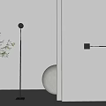 Modern Floor Lamp With Black Stand And Round Gradient Colorful Halo For Living Room Decor