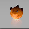Cute Orange Creature Character With Red Spots Round Body And Ear Like Structures 3d model