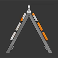 High Visibility Traffic Barricade With Orange White Stripes And Multiple Horizontal Bars For Road Safety