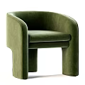 Brown Upholstered Accent Chair With Modern Curved Armrests And Stylish Comfortable Design