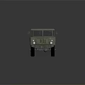 Green Military Style Truck Chassis With Cab And Black Wheels