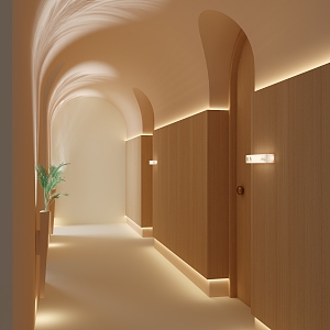 Beauty salon corridor beauty salon aisle arc channel arched corridor 3d model