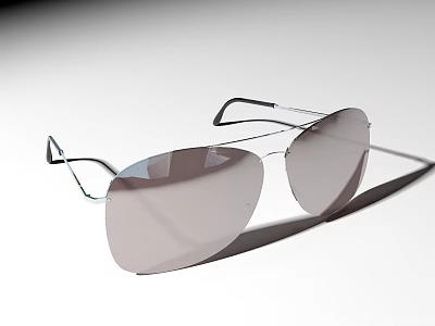Modern Stylish Sunglasses With Metal Frame And Dark Tinted Lenses 3d model