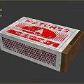 Brown And White Watch Box With Red Design WATCHES Text And Honeycomb Side