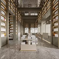 Spacious Modern Book Art Library With Tall Bookshelves Long Tables And Natural Light