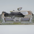 Ancient Broken Architectural Model With Damaged Fragments And Intricate Details