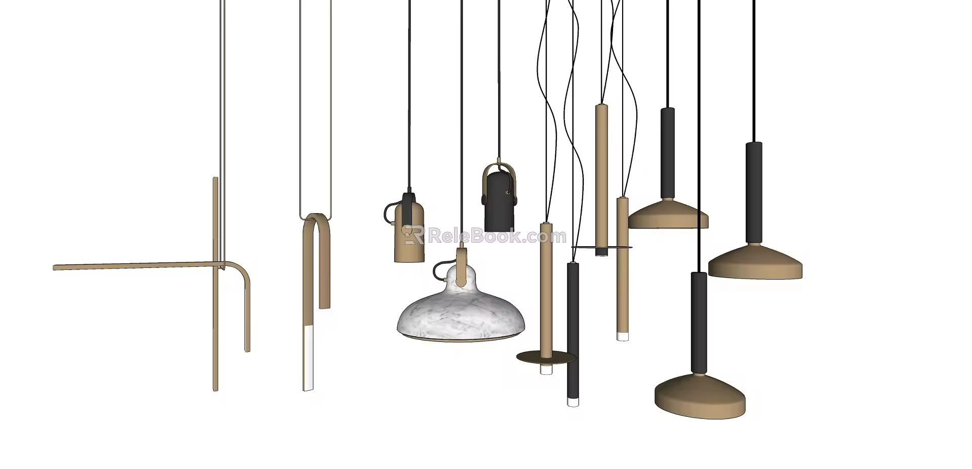 Modern chandelier simple metal small chandelier 3d model