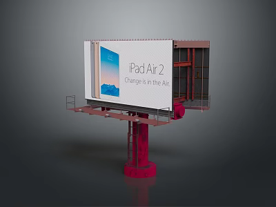 Large Billboard Featuring iPad Air 2 With Class in the Air Slogan 3d model