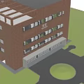 modern public building canteen building community service center building office building 3d model