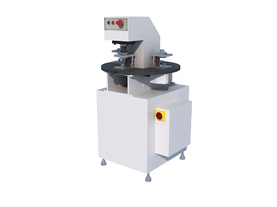 Industrial Equipment With White Body Circular Turntable Control Panel And Mobile Wheels 3d model