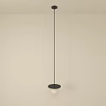 Modern Minimalist Pendant Light With Circular Base And White Spherical Shade 3d model