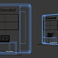 Alienmasteji Tech Themed Exhibition Display Shelves With White Blue Design And Laptop