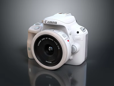 White Canon Digital Camera With Professional Design And High Quality Features 3d model
