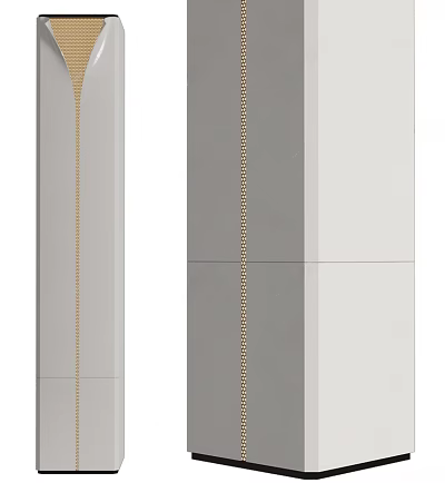Modern Decorative Panels With Gold Accent Lines In Gray And White Tones 3d model