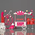 100 Days TISIC Sweet Photo Check-in Spot With Pink Ferris Wheel Candy Cart And Balloons