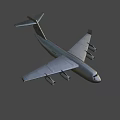 Commercial Passenger Airplane With Four Engines Large Fuselage And Wings Flying Over Landscape Under Clear Sky