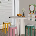 Stylish Colorful Macaron Colored Plastic Round Stools Ideal For Cozy Bright Modern Home Dining Areas