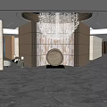 Luxurious Hotel Lobby Interior With Grand Chandelier Decorative Sphere And Marble Floor