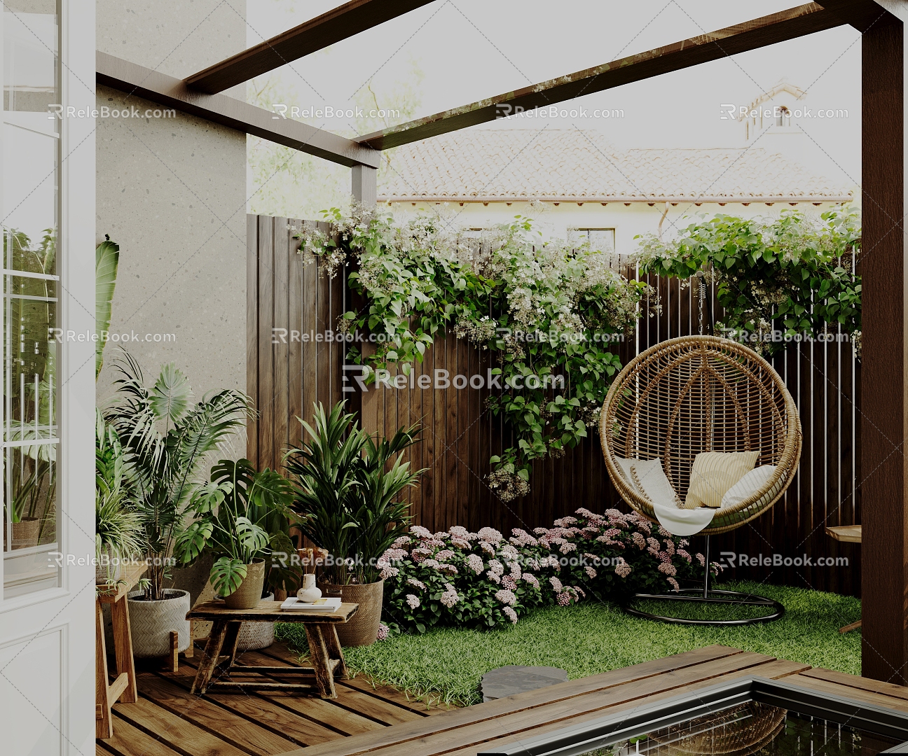 Modern Garden Home Courtyard 3d model