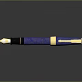 Elegant Blue Fountain Pen With Gold Accents And Sleek Premium Design