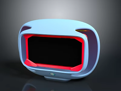 Sleek Modern Electronic Device With Light Blue Body Red Frame And Black Display Screen 3d model