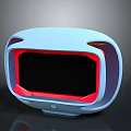Sleek Modern Electronic Device With Light Blue Body Red Frame And Black Display Screen 3d model