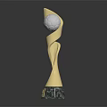 Elegant Golden Trophy With Sphere Top And Marble Base Design 3d model