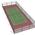 Indoor Tennis Court For Sports Fitness With Green Surface And Enclosed Netting