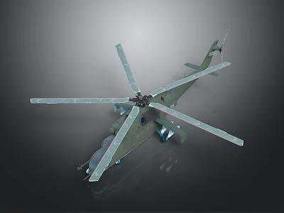 Space Mission Support Helicopter Featuring Multiple Rotors And Blue Lights 3d model