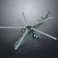 Space Mission Support Helicopter Featuring Multiple Rotors And Blue Lights