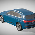 Audi Blue Electric SUV With Modern Exterior Design And Stylish Headlights