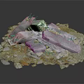 Demolished Construction Rubble With Broken Concrete Blocks Bricks And Crushed Stones 3d model
