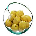 Decorative Ceramic Bowl Filled With Fresh Yellow Lemons For Kitchen 3d model