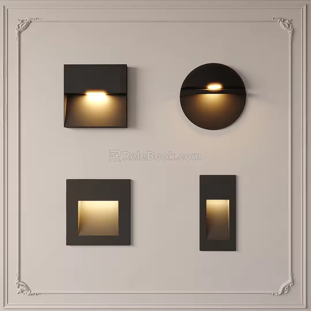 Modern induction lamp stair lamp 3d model