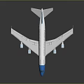 Boeing United States of America Airplane with White Blue Livery Four Engines Model