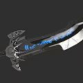 Fantasy Weapon Sword With Blue Runes And Intricate Metallic Hilt Design