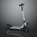 Modern Sleek Electric Scooter With White Frame Black Handlebars And Wheels
