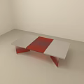 Modern Coffee Table Design With Red And White Color Scheme And Sleek Structure 3d model