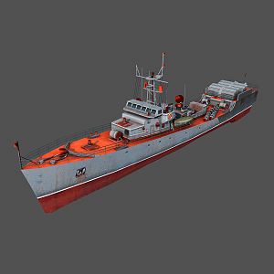 Modern warship Puti cruiser 3d model