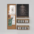 Wooden Wall Decor Set With Chalkboard Calendar Corkboard And Card Holders