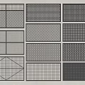 Various Fence Design Options With Grid Geometric And Decorative Pattern Styles 3d model
