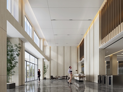 Office building lobby 3d model