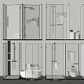 Shower Sauna Interior Design With Glass Enclosure Ceramic Tiles And Modern Shower Equipment