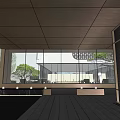 Modern Building Aerial View Featuring Landscaped Courtyard Green Plants And Roof Design