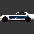 White Race Car With Red And Blue Stripes Number 22 Monaco Logo Shiny Finish