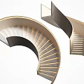 Modern Spiral Staircase Design With Elegant Curved Lines And Ambient Lighting