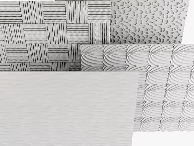 Textured Background Wall Design Ideas with Woven Circular Fan and Wave Patterns 3d model