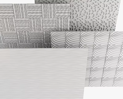 Textured Background Wall Design Ideas with Woven Circular Fan and Wave Patterns 3d model