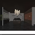 Traditional Tea House Interior Design With Hanging Chandeliers And Tea Sets