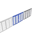 Modern Glass Doors With Blue Gray Frames And Multiple Panes Design